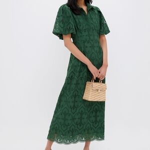 Tuckernuck Olive Eyelet Delaney Dress Womens Size XS Brand New With Tags